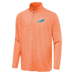 Miami Dolphins Antigua Hunk Quarter-Zip Jacket - Heather Orange Jackets