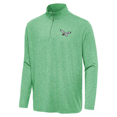Philadelphia Eagles Antigua Hunk Quarter-Zip Jacket - Heather Kelly Green Jackets