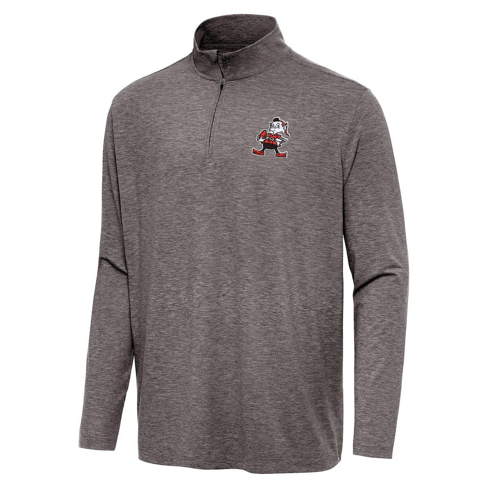 Cleveland Browns Antigua Hunk Quarter-Zip Jacket - Brown Jackets