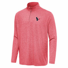 Houston Texans Antigua Hunk Quarter-Zip Jacket - Heather Red Jackets