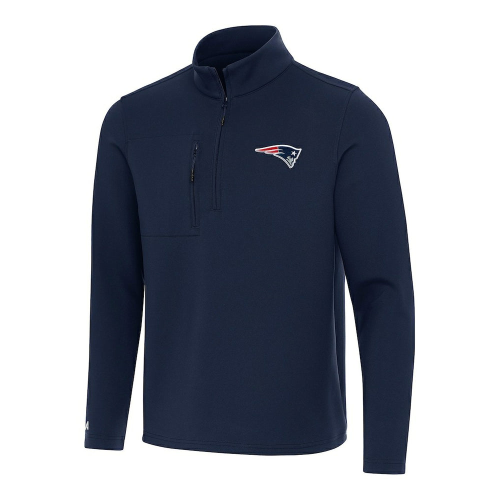 New England Patriots Antigua Insider Quarter-Zip Pullover Top - Navy Pullover