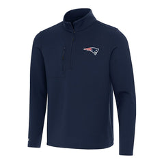 New England Patriots Antigua Insider Quarter-Zip Pullover Top - Navy Pullover