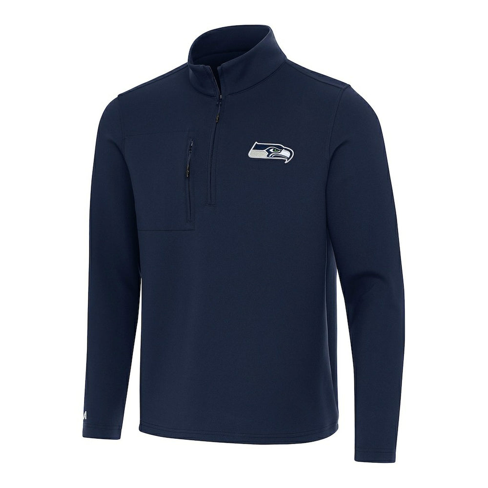 Seattle Seahawks Antigua Insider Quarter-Zip Pullover Top - College Navy Pullover