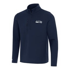 Seattle Seahawks Antigua Insider Quarter-Zip Pullover Top - College Navy Pullover