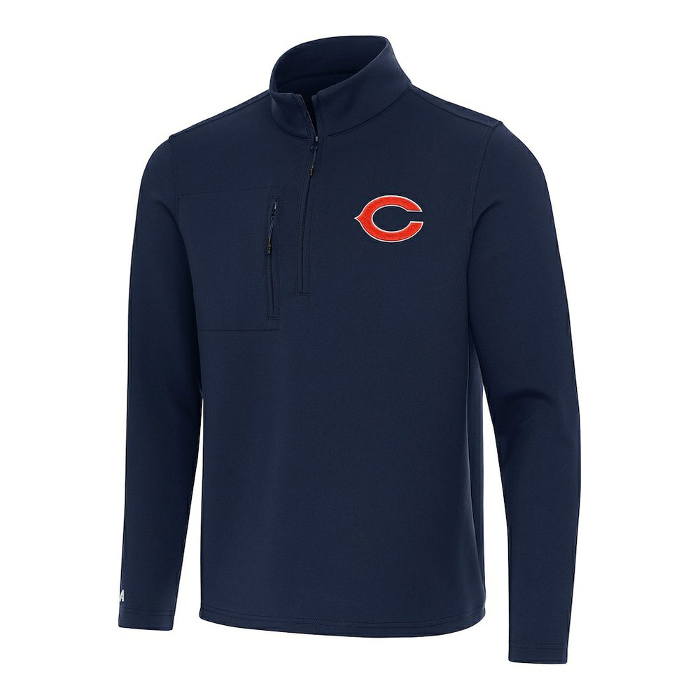 Chicago Bears Antigua Insider Quarter-Zip Pullover Top - Navy Pullover