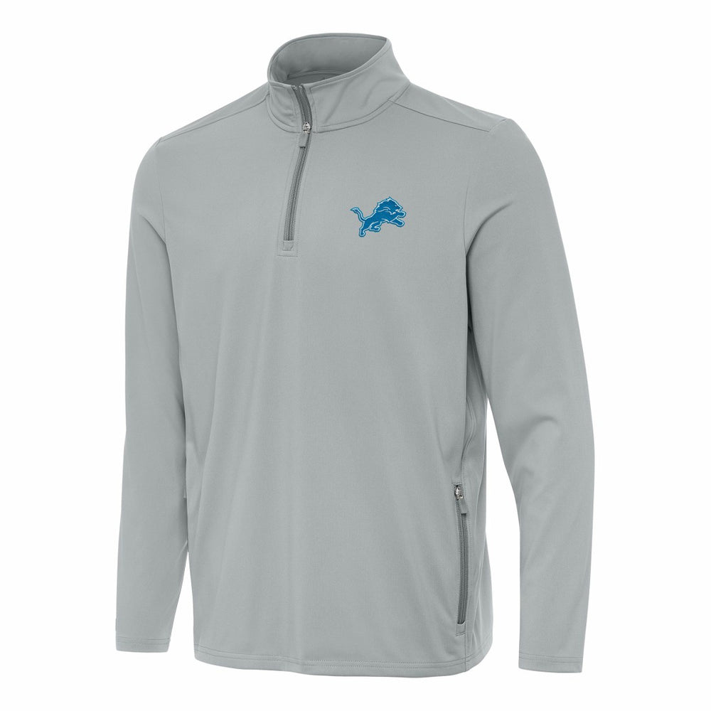 Detroit Lions Antigua Perilous Quarter-Zip Pullover Top - Gray Pullover