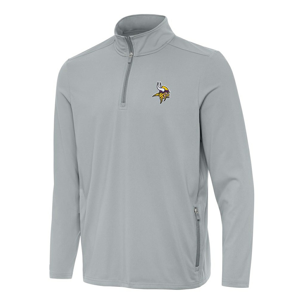 Minnesota Vikings Antigua Perilous Quarter-Zip Pullover Top - Gray Pullover