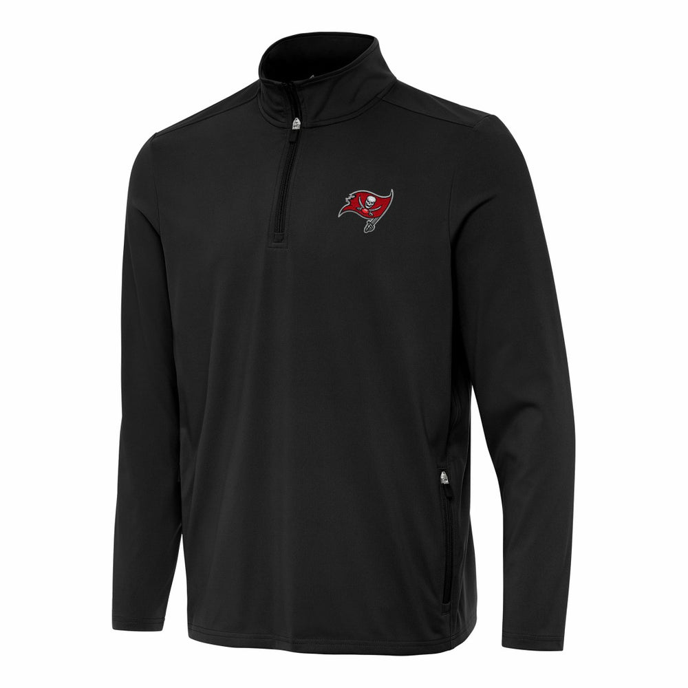 Tampa Bay Buccaneers Antigua Perilous Quarter-Zip Pullover Top - Black Pullover