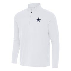 Dallas Cowboys Antigua Intent Quarter-Zip Pullover Top - White Pullover