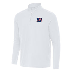New York Giants Antigua Intent Quarter-Zip Pullover Top - White Pullover