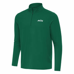 New York Jets Antigua Intent Quarter-Zip Pullover Top - Green Pullover