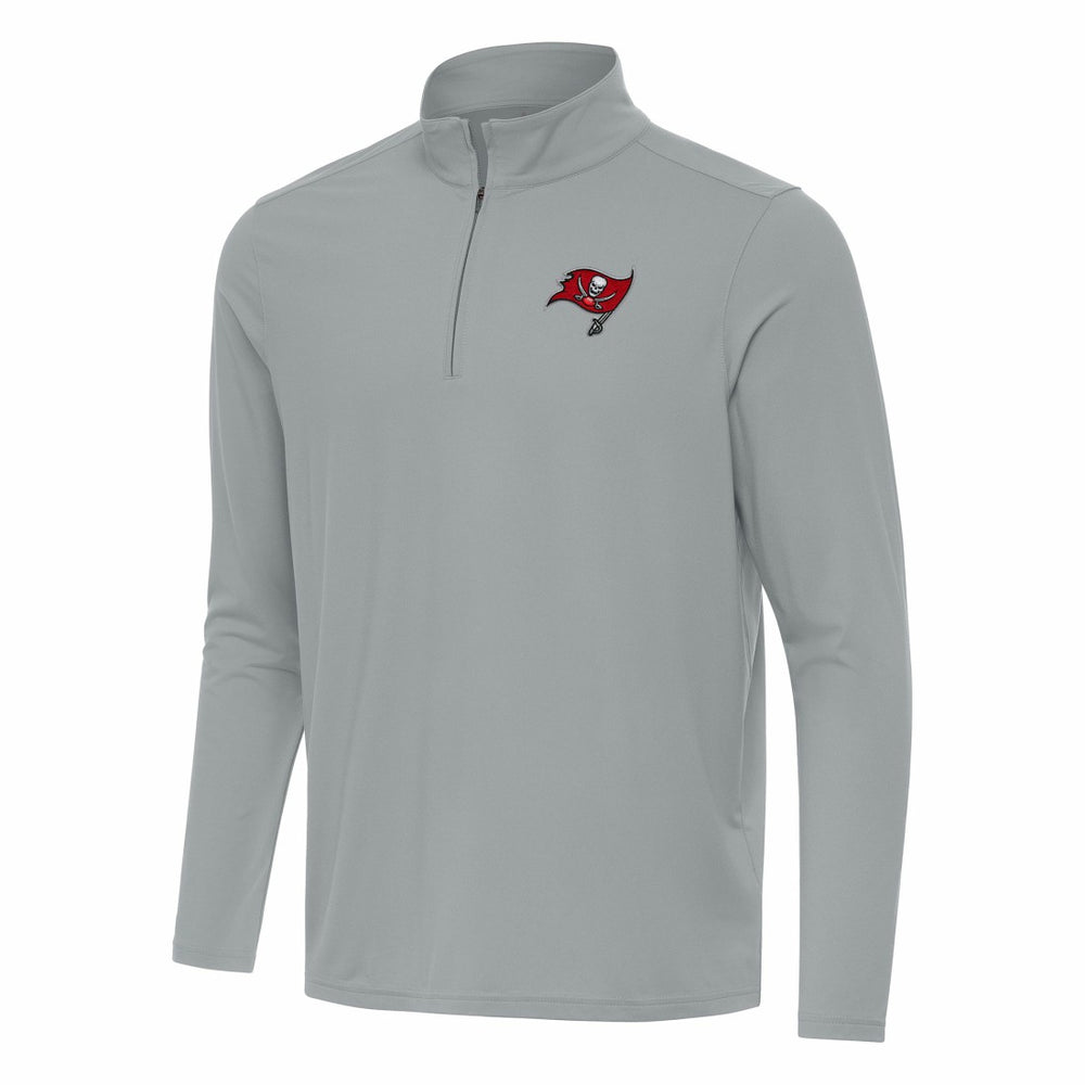 Tampa Bay Buccaneers Antigua Intent Quarter-Zip Pullover Top - Gray Pullover