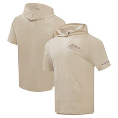 Baltimore Ravens Pro Standard Neutrals Capsule Short Sleeve Pullover Hoodie - Tan Hoodies