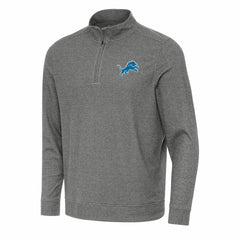 Detroit Lions Antigua Subtle Quarter-Zip Top - Heather Black Tops