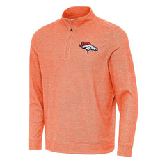 Denver Broncos Antigua Subtle Quarter-Zip Top - Heather Orange Tops