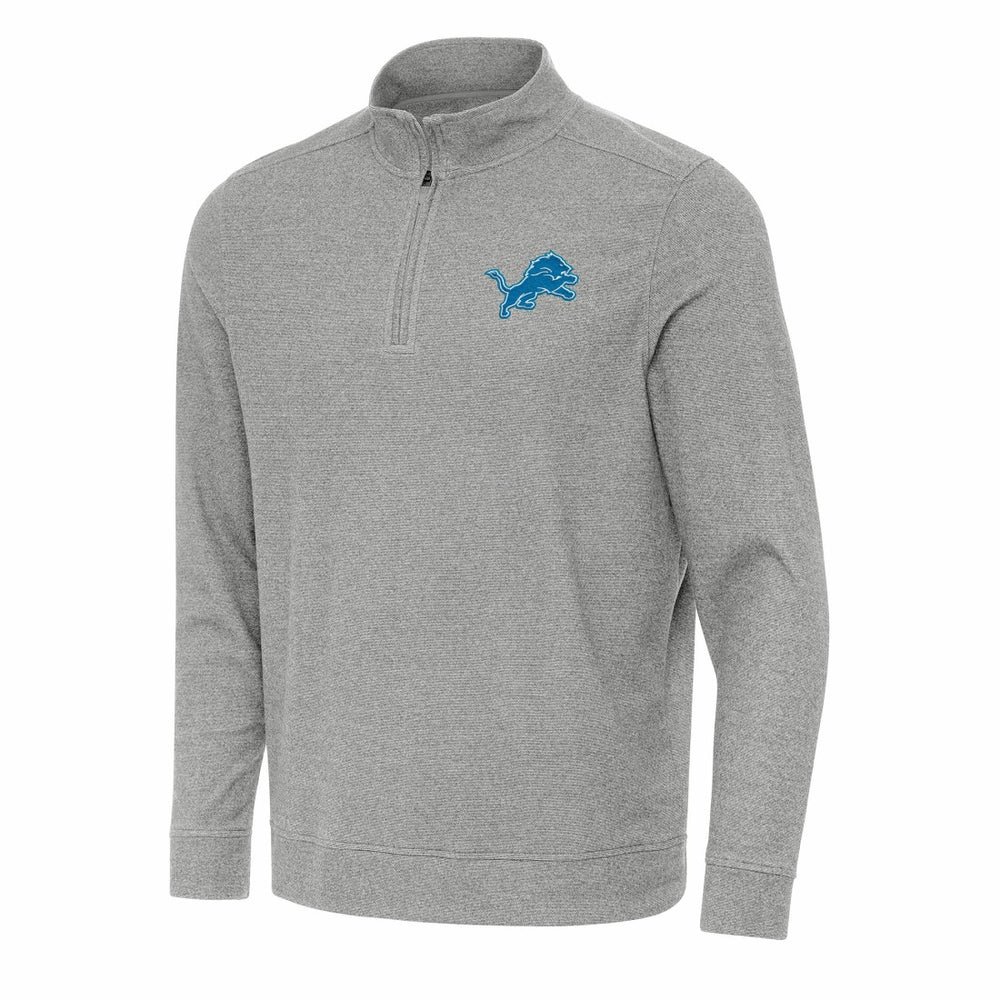 Detroit Lions Antigua Subtle Quarter-Zip Top - Heather Gray Tops