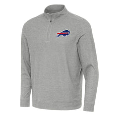 Buffalo Bills Antigua Subtle Quarter-Zip Top - Heather Gray Tops