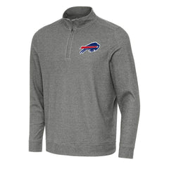 Buffalo Bills Antigua Subtle Quarter-Zip Top - Heather Black Tops