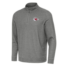 Kansas City Chiefs Antigua Subtle Quarter-Zip Top - Heather Black Tops