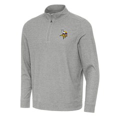 Minnesota Vikings Antigua Subtle Quarter-Zip Top - Heather Gray Tops