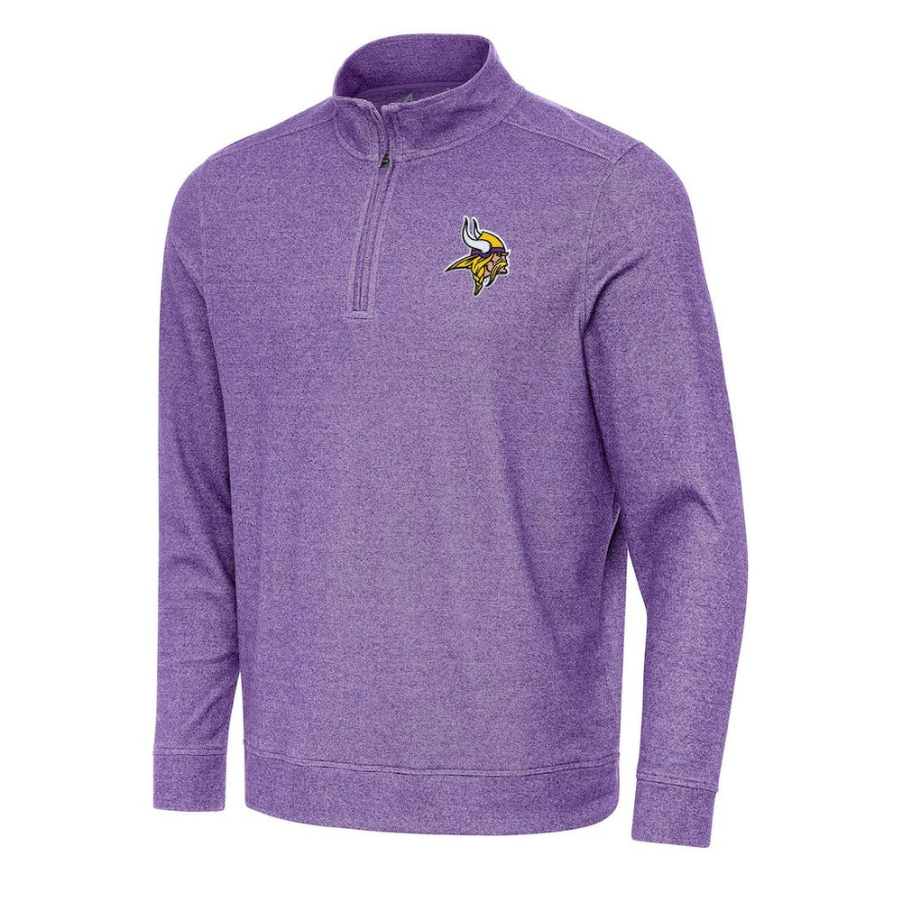 Minnesota Vikings Antigua Subtle Quarter-Zip Top - Heather Purple Tops
