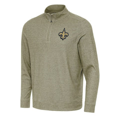 New Orleans Saints Antigua Subtle Quarter-Zip Top - Olive Tops
