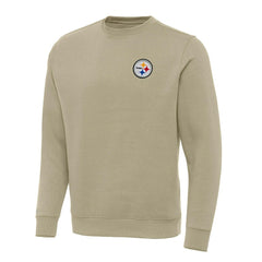 Pittsburgh Steelers Antigua Victory Pullover Sweatshirt - Khaki Pullover