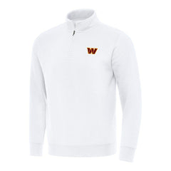 Washington Commanders Antigua Victory Quarter-Zip Pullover Top - White Pullover