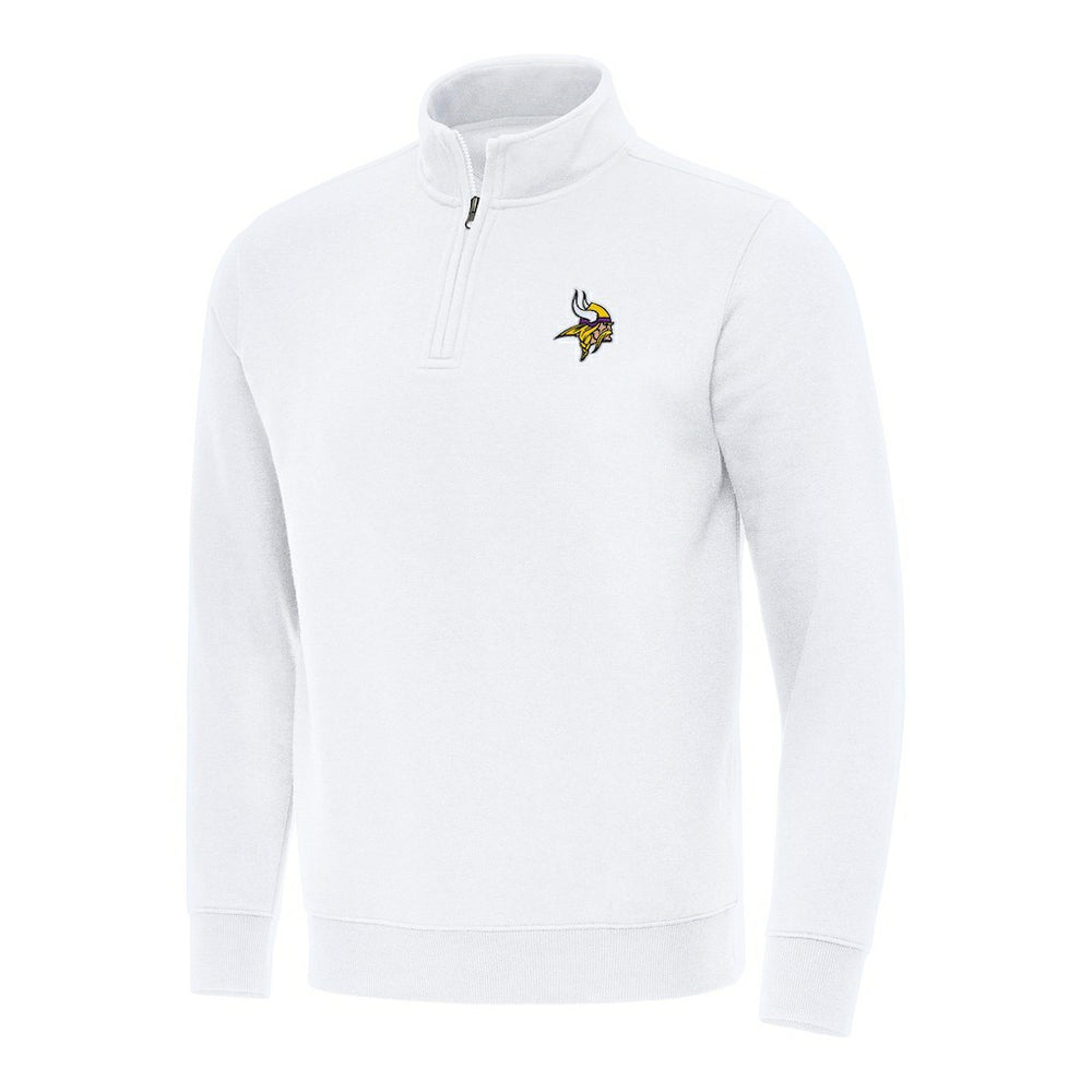 Minnesota Vikings Antigua Victory Quarter-Zip Pullover Top - White Pullover