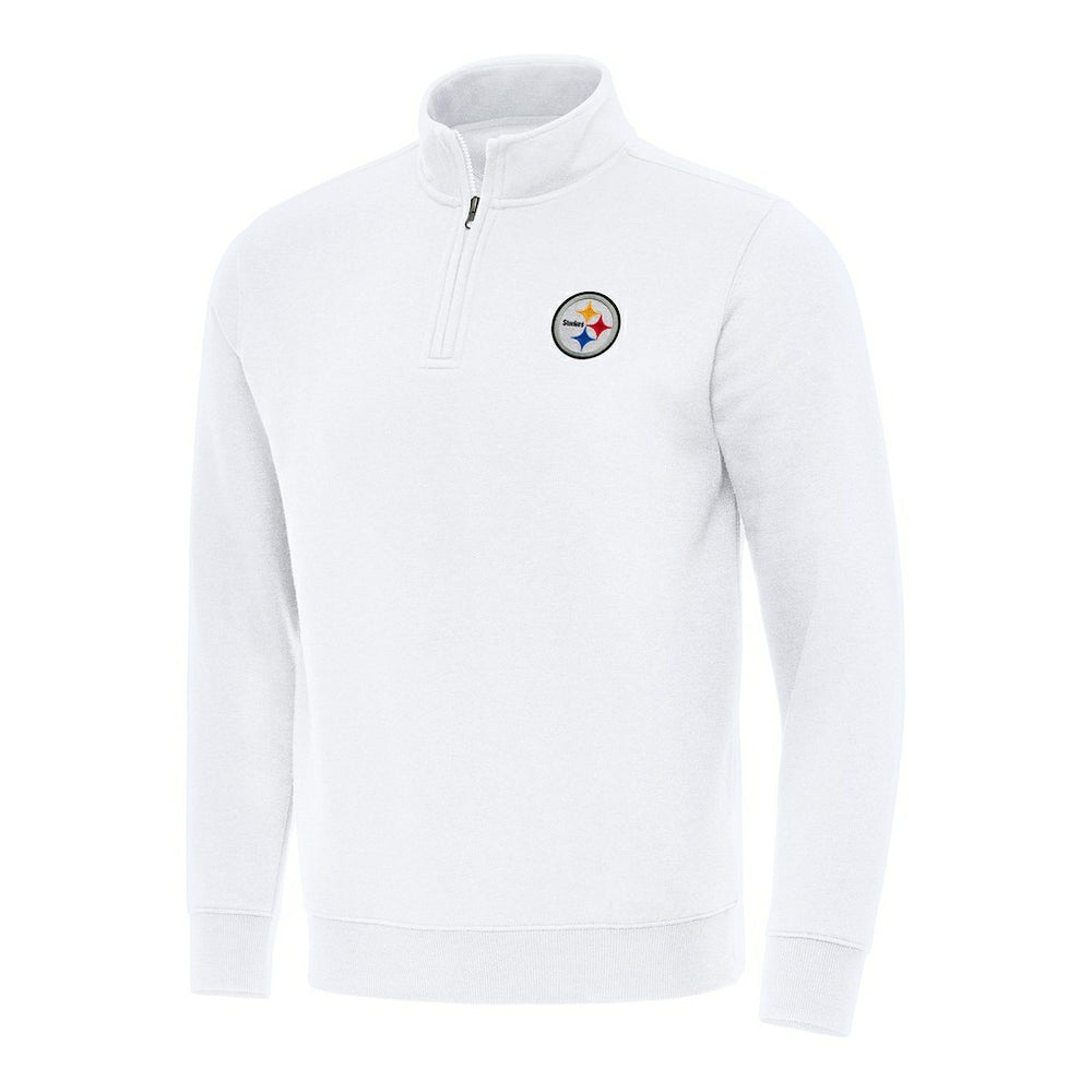 Pittsburgh Steelers Antigua Victory Quarter-Zip Pullover Top - White Pullover