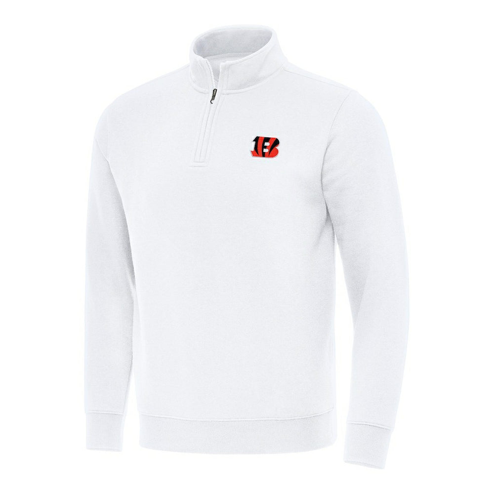 Cincinnati Bengals Antigua Victory Quarter-Zip Pullover Top - White Pullover
