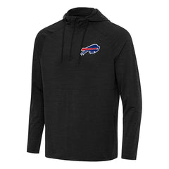 Buffalo Bills Antigua Spikes Quarter-Zip Pullover Hoodie - Heather Black Hoodies