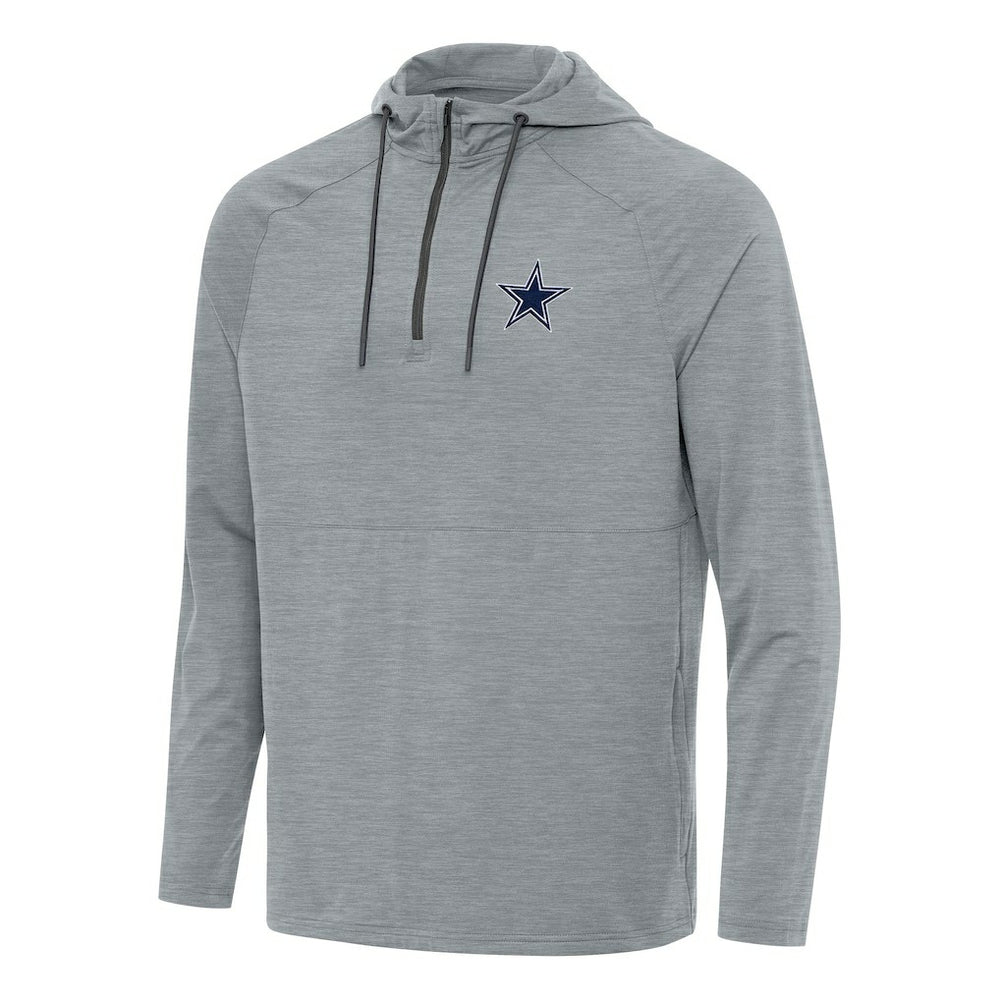 Dallas Cowboys Antigua Spikes Quarter-Zip Pullover Hoodie - Heather Gray Hoodies
