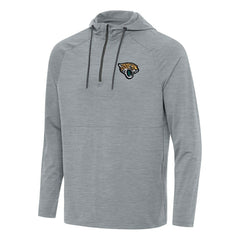 Jacksonville Jaguars Antigua Spikes Quarter-Zip Pullover Hoodie - Heather Gray Hoodies