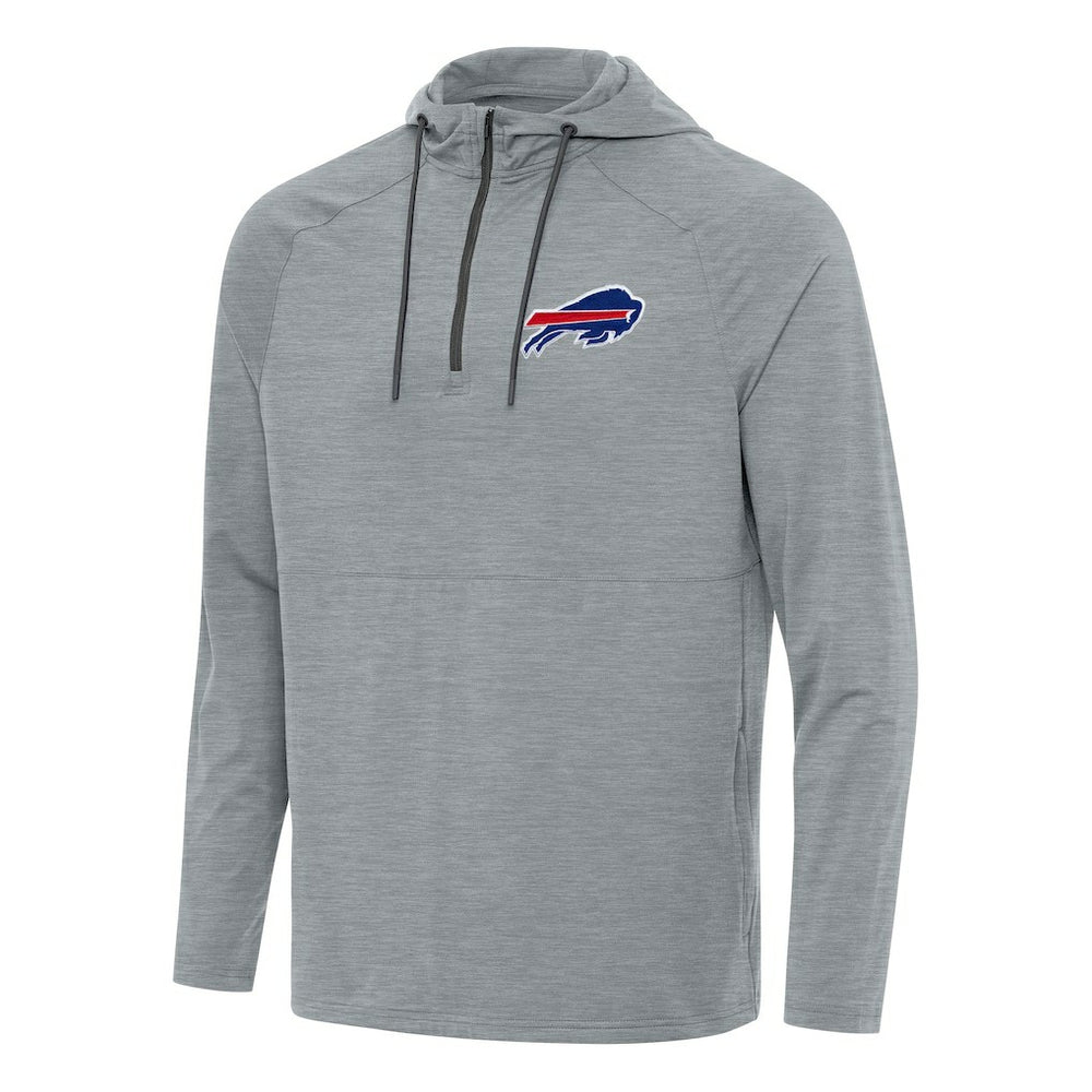 Buffalo Bills Antigua Spikes Quarter-Zip Pullover Hoodie - Heather Gray Hoodies