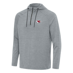 Kansas City Chiefs Antigua Spikes Quarter-Zip Pullover Hoodie - Heather Gray Hoodies