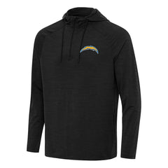 Los Angeles Chargers Antigua Spikes Quarter-Zip Pullover Hoodie - Heather Black Hoodies