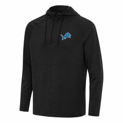 Detroit Lions Antigua Spikes Quarter-Zip Pullover Hoodie - Heather Black Hoodies