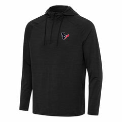 Houston Texans Antigua Spikes Quarter-Zip Pullover Hoodie - Heather Black Hoodies