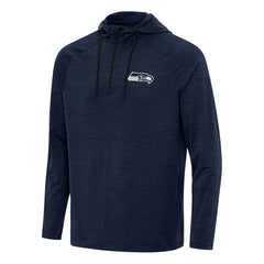Seattle Seahawks Antigua Spikes Quarter-Zip Pullover Hoodie - Heather Navy Hoodies