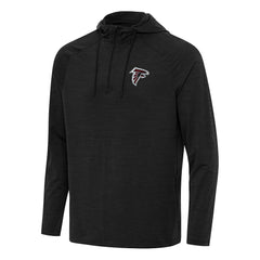 Atlanta Falcons Antigua Spikes Quarter-Zip Pullover Hoodie - Heather Black Hoodies