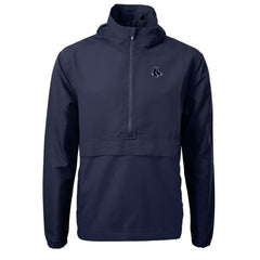 Boston Red Sox Cutter & Buck Charter Eco Recycled Anorak Half-Zip Hoodie Jacket - Navy Jackets