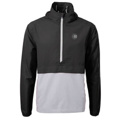 Chicago Cubs Cutter & Buck Charter Eco Recycled Anorak Half-Zip Hoodie Jacket - Black/Gray Jackets