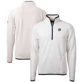 New York Yankees Cutter & Buck Cascade Eco Fleece Quarter-Zip Jacket - Oatmeal Jackets