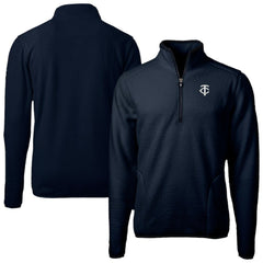 Minnesota Twins Cutter & Buck Cascade Eco Fleece Quarter-Zip Jacket - Navy Jackets