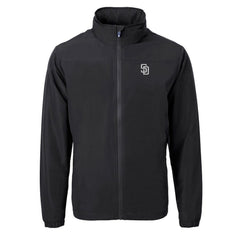San Diego Padres Cutter & Buck Charter Eco Recycled Full-Zip Hoodie Jacket - Black Jackets