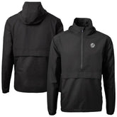 New York Yankees Cutter & Buck Charter Eco Recycled Anorak Half-Zip Hoodie Jacket - Black Jackets
