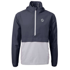 New York Yankees Cutter & Buck Charter Eco Recycled Anorak Half-Zip Hoodie Jacket - Navy Jackets