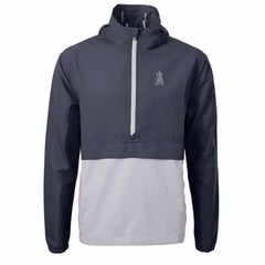Los Angeles Angels Cutter & Buck Charter Eco Recycled Anorak Half-Zip Hoodie Jacket - Navy/Gray Jackets