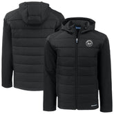 New York Mets Cutter & Buck Evoke Hybrid Eco Softshell Recycled Full-Zip Hooded Jacket - Black Jackets